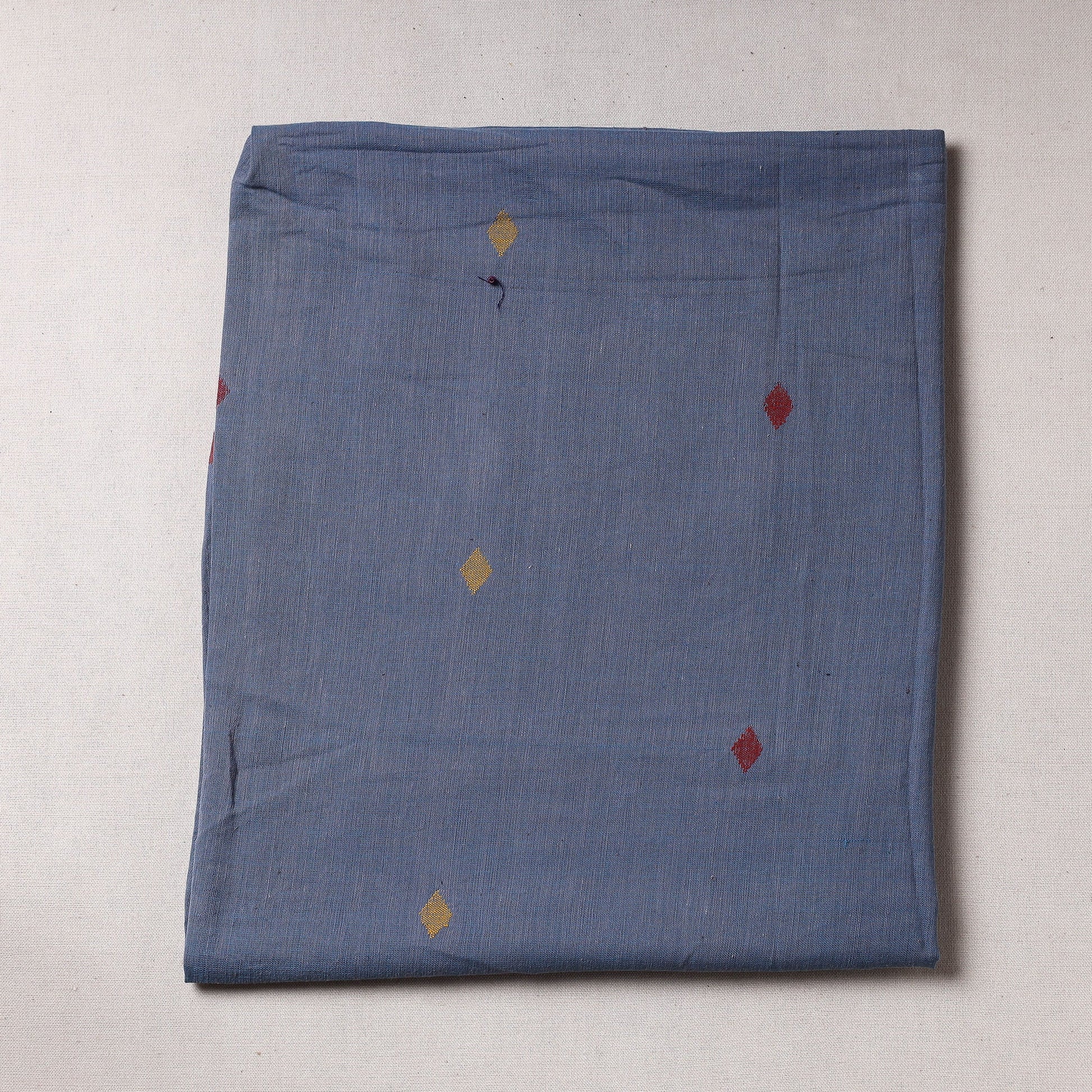 Blue - Godavari Jamdani Pure Handloom Cotton Precut Fabric (1 meter)