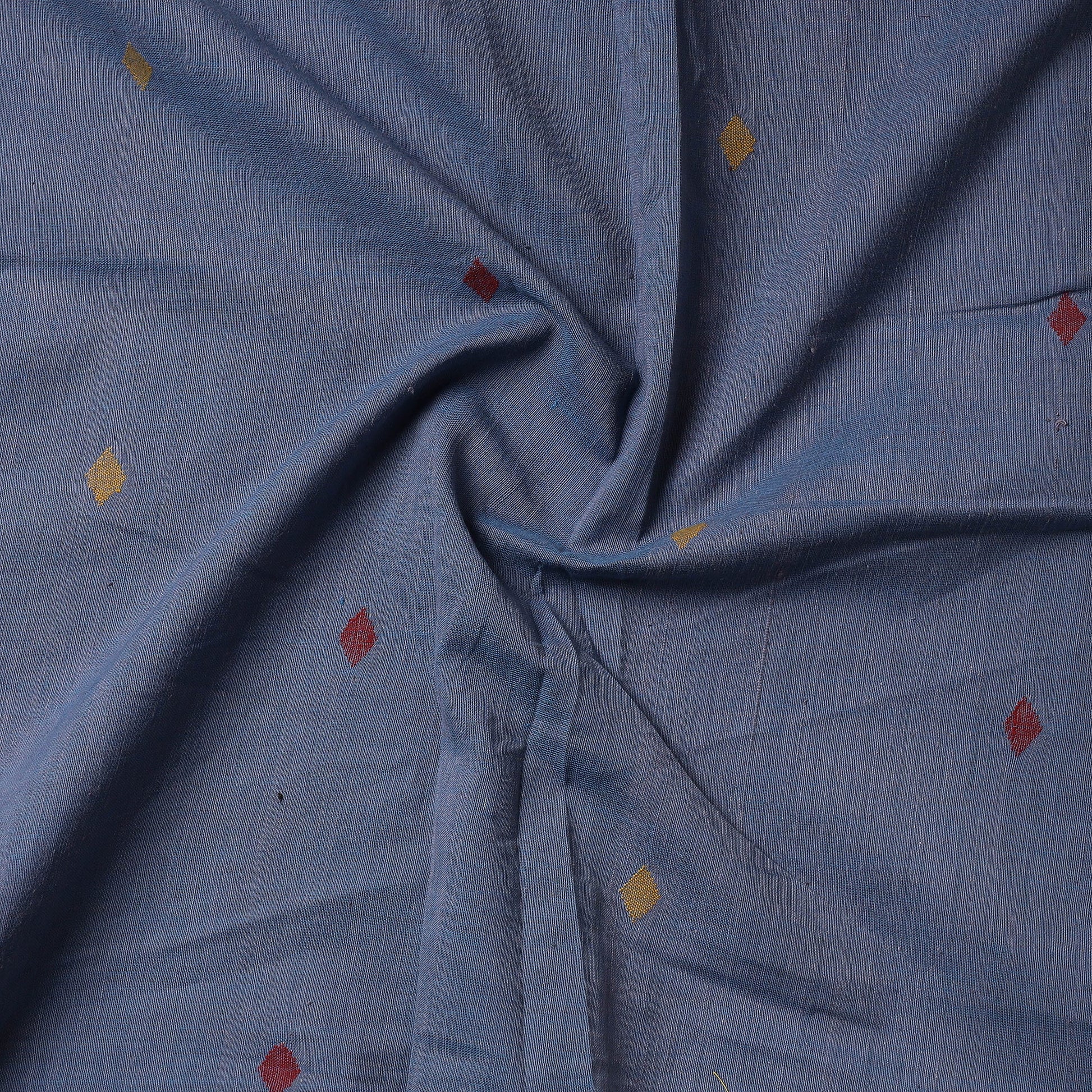 Blue - Godavari Jamdani Pure Handloom Cotton Precut Fabric (1 meter)