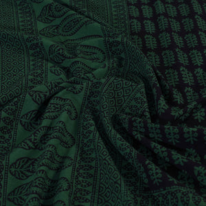 Bagh Block Printed Cotton Double Bed Cover with Pillow Covers (112 x 92 in)