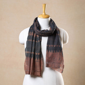 Blue - Ajrakh Hand Block Printed Pure Woolen Stole