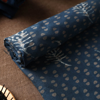 Blue - Akola Block Printed Pure Handloom Cotton Towel