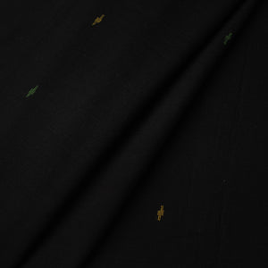 Black - Handloom Cotton Phulia Jamdani Fabric 03