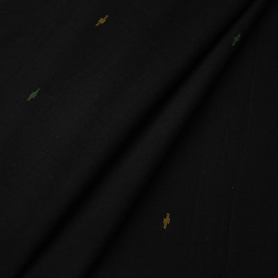 Black - Handloom Cotton Phulia Jamdani Fabric 03