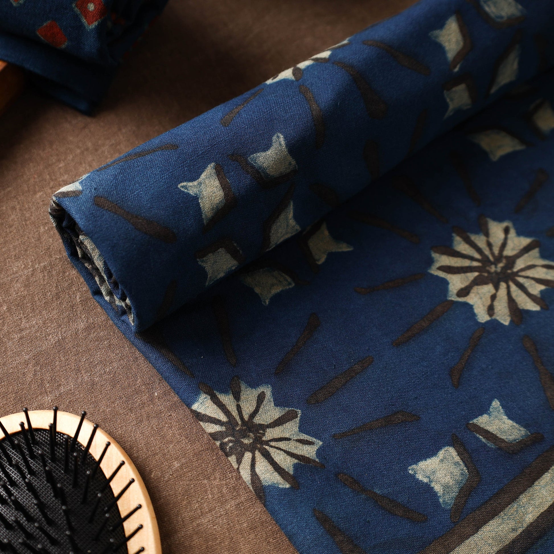 Blue - Akola Block Printed Pure Handloom Cotton Towel