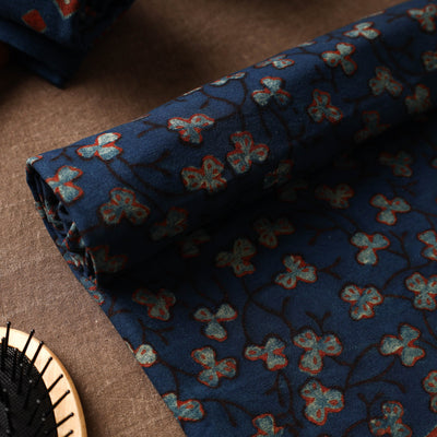 Blue - Akola Block Printed Pure Handloom Cotton Towel