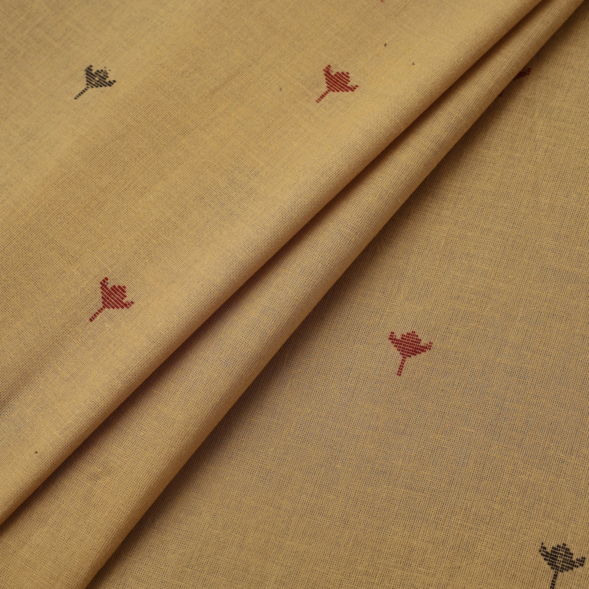 Beige - Prewashed Cotton Jacquard Fabric 02