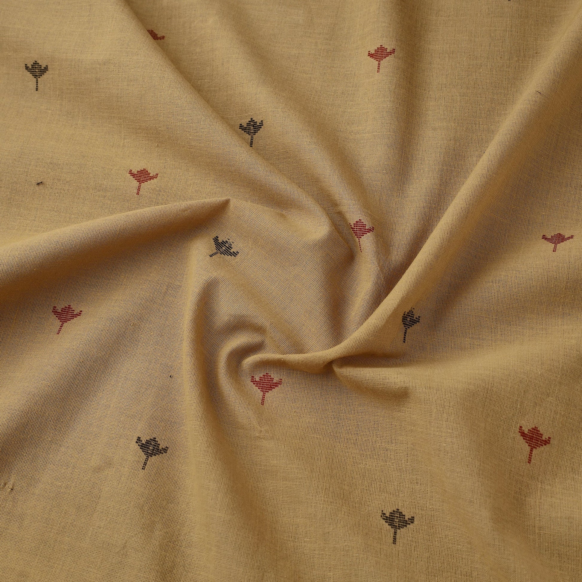 Beige - Prewashed Cotton Jacquard Fabric 02