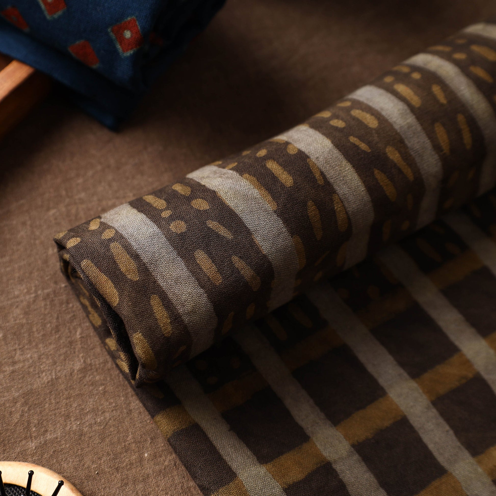 Brown - Akola Block Printed Pure Handloom Cotton Towel