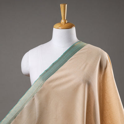 Beige - Original Mangalagiri Handloom Cotton Zari Border Fabric