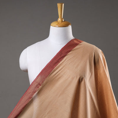 Beige - Mangalagiri Handloom Cotton Fabric with Zari Border 01