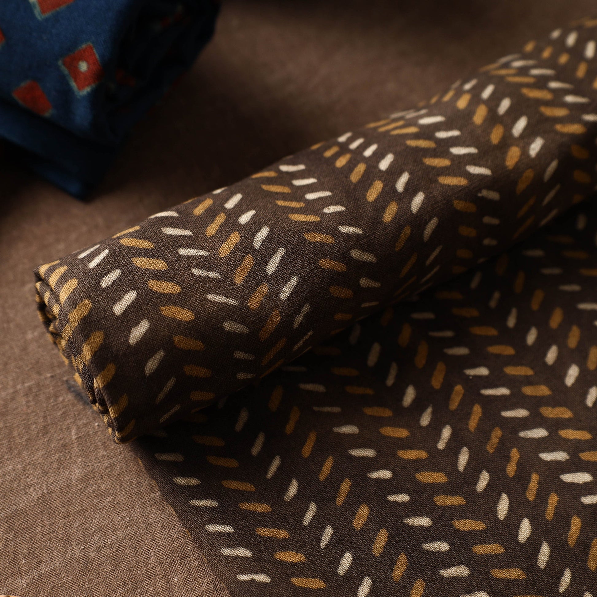 Brown - Akola Block Printed Pure Handloom Cotton Towel