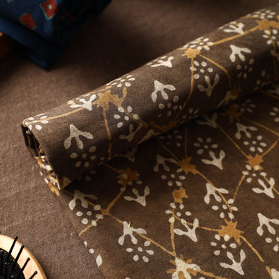 Brown - Akola Block Printed Pure Handloom Cotton Towel