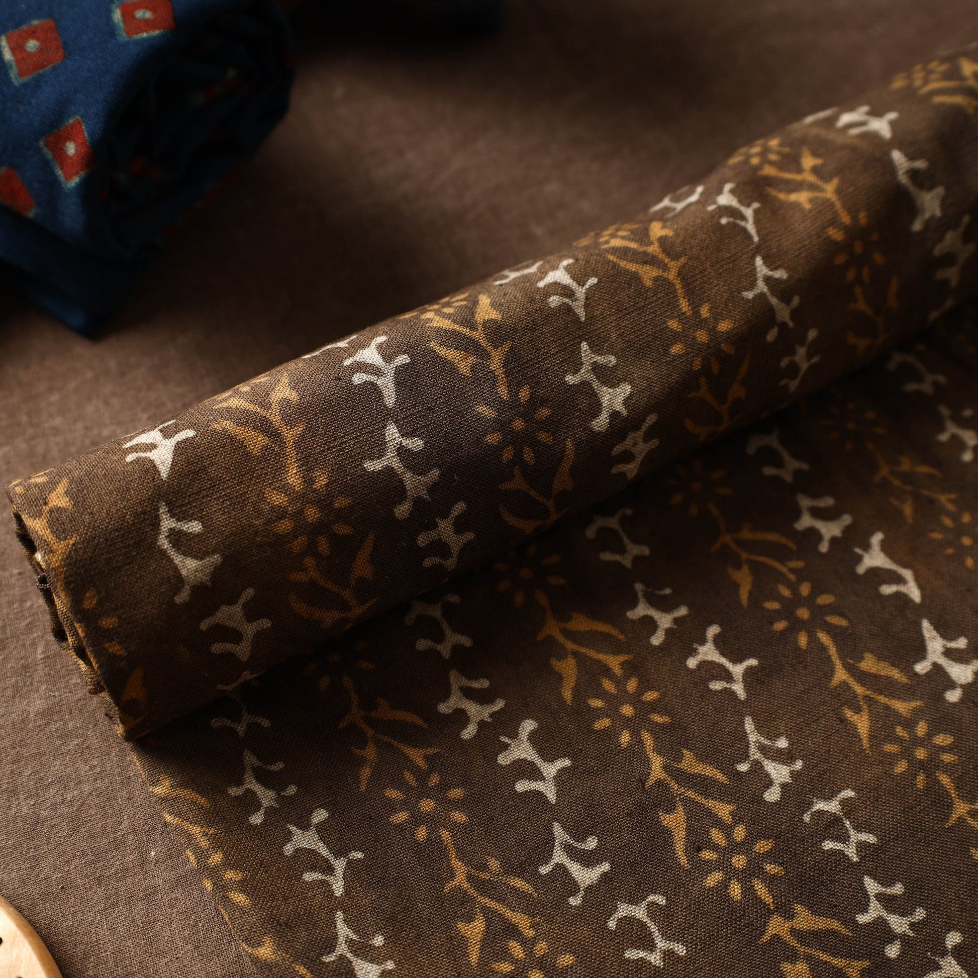 Brown - Akola Block Printed Pure Handloom Cotton Towel