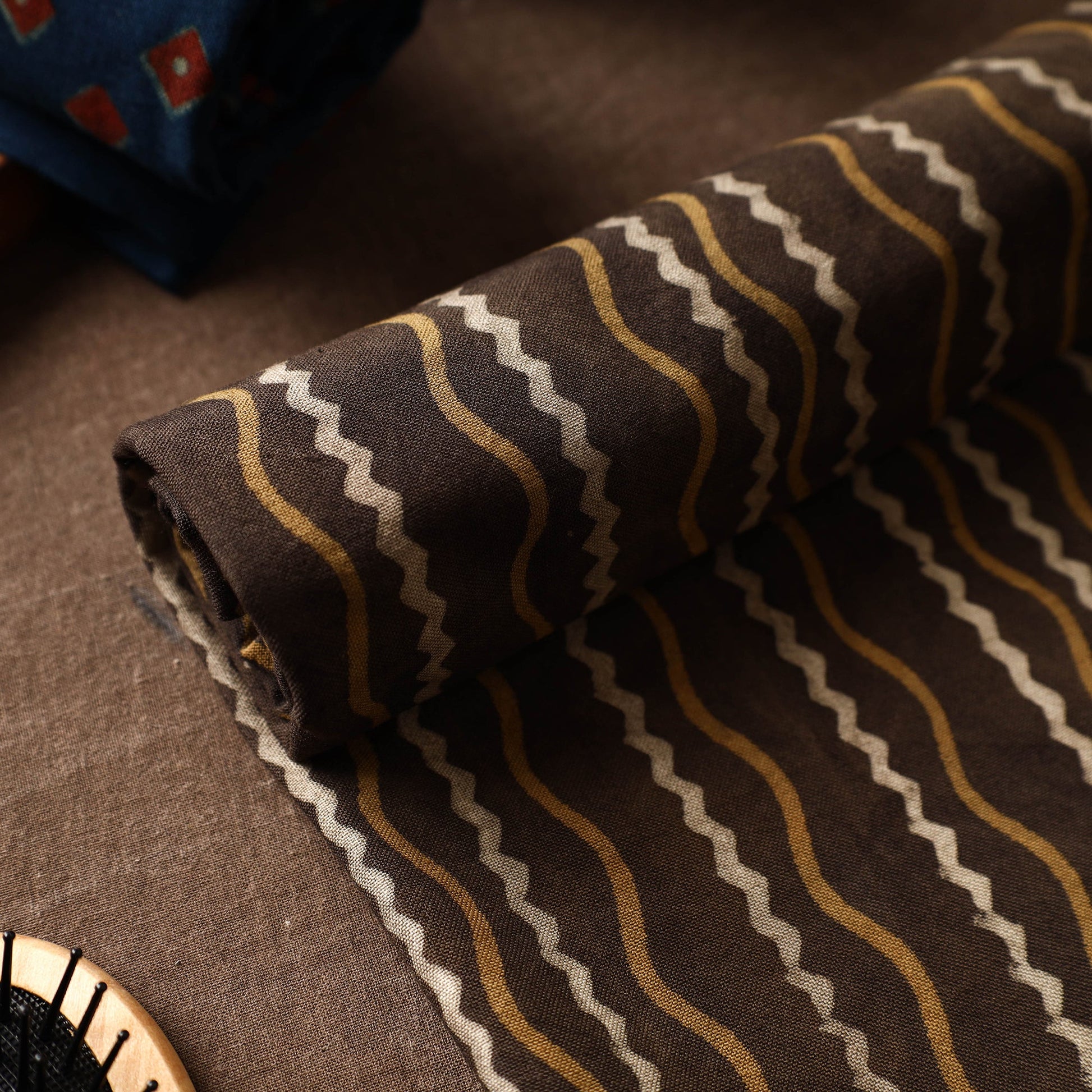 Brown - Akola Block Printed Pure Handloom Cotton Towel