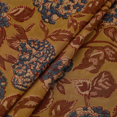 Brown - Block Print Cotton Sanganeri Fabric 19