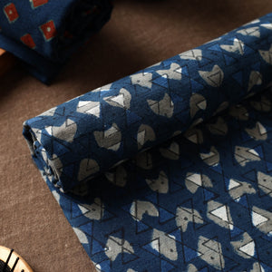 Blue - Akola Block Printed Pure Handloom Cotton Towel