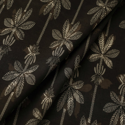 Black - Block Print Cotton Jahota Fabric 33