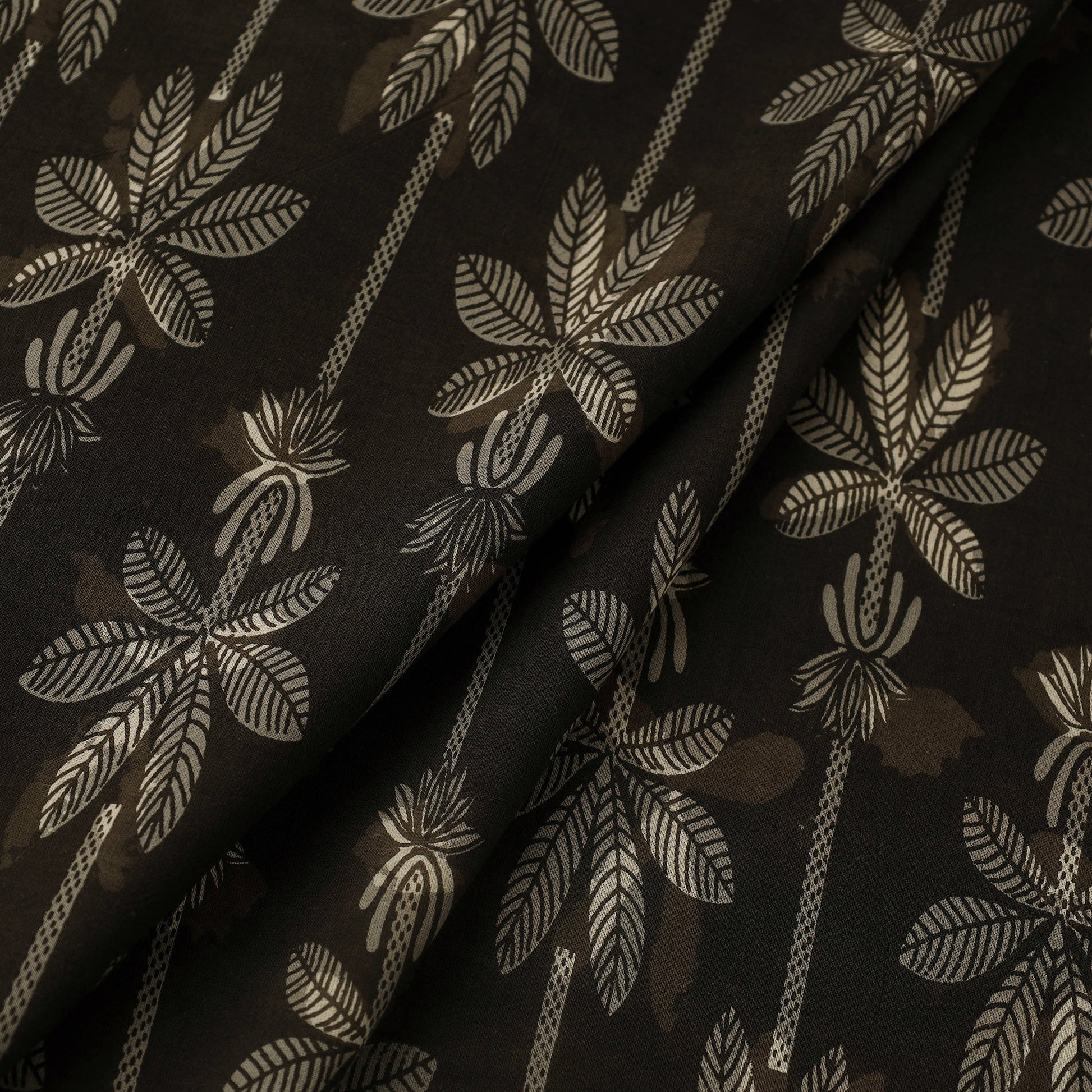 Black - Block Print Cotton Jahota Fabric 33