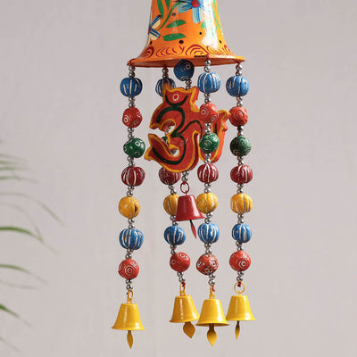 Big Bell - Banaras Handpainted Wooden & Terracotta Beads Decorative Hanging