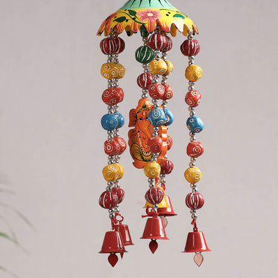 Banaras Handpainted Wooden & Terracotta Beads Decorative Jhumar Hanging
