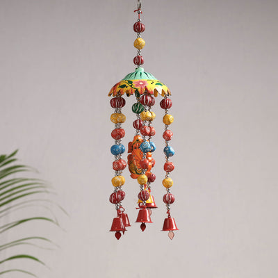 Banaras Handpainted Wooden & Terracotta Beads Decorative Jhumar Hanging