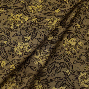 Brown - Block Print Cotton Jahota Fabric 35