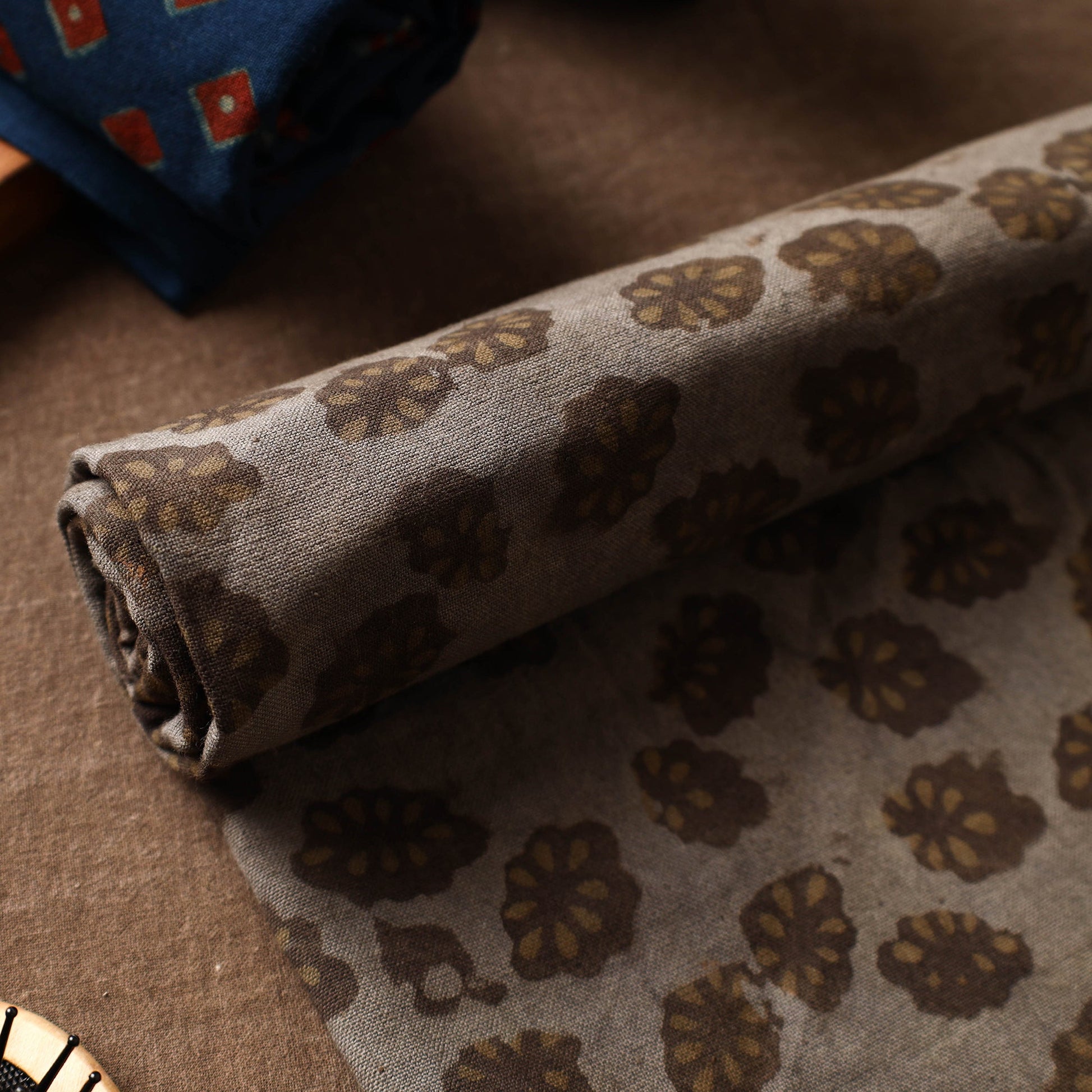 Brown - Akola Block Printed Pure Handloom Cotton Towel