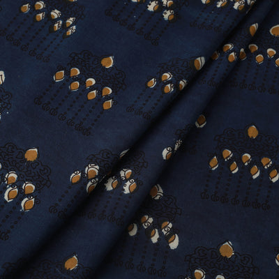 Blue - Block Print Cotton Jahota Fabric 36