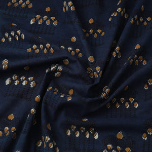 Blue - Block Print Cotton Jahota Fabric 36