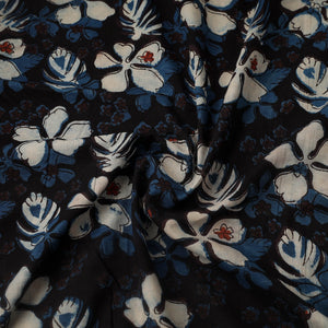 Black - Block Print Cotton Jahota Fabric 37
