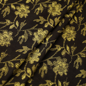 Brown - Block Print Cotton Jahota Fabric 38