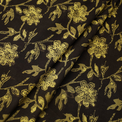Brown - Block Print Cotton Jahota Fabric 38