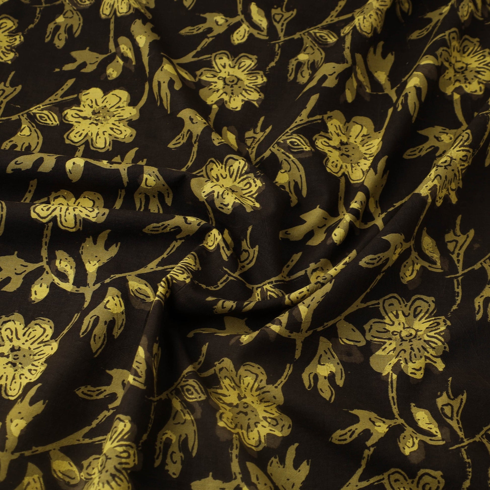 Brown - Block Print Cotton Jahota Fabric 38