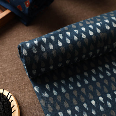 Blue - Akola Block Printed Pure Handloom Cotton Towel