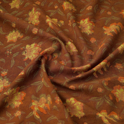 Brown - Block Print Cotton Jahota Fabric 39