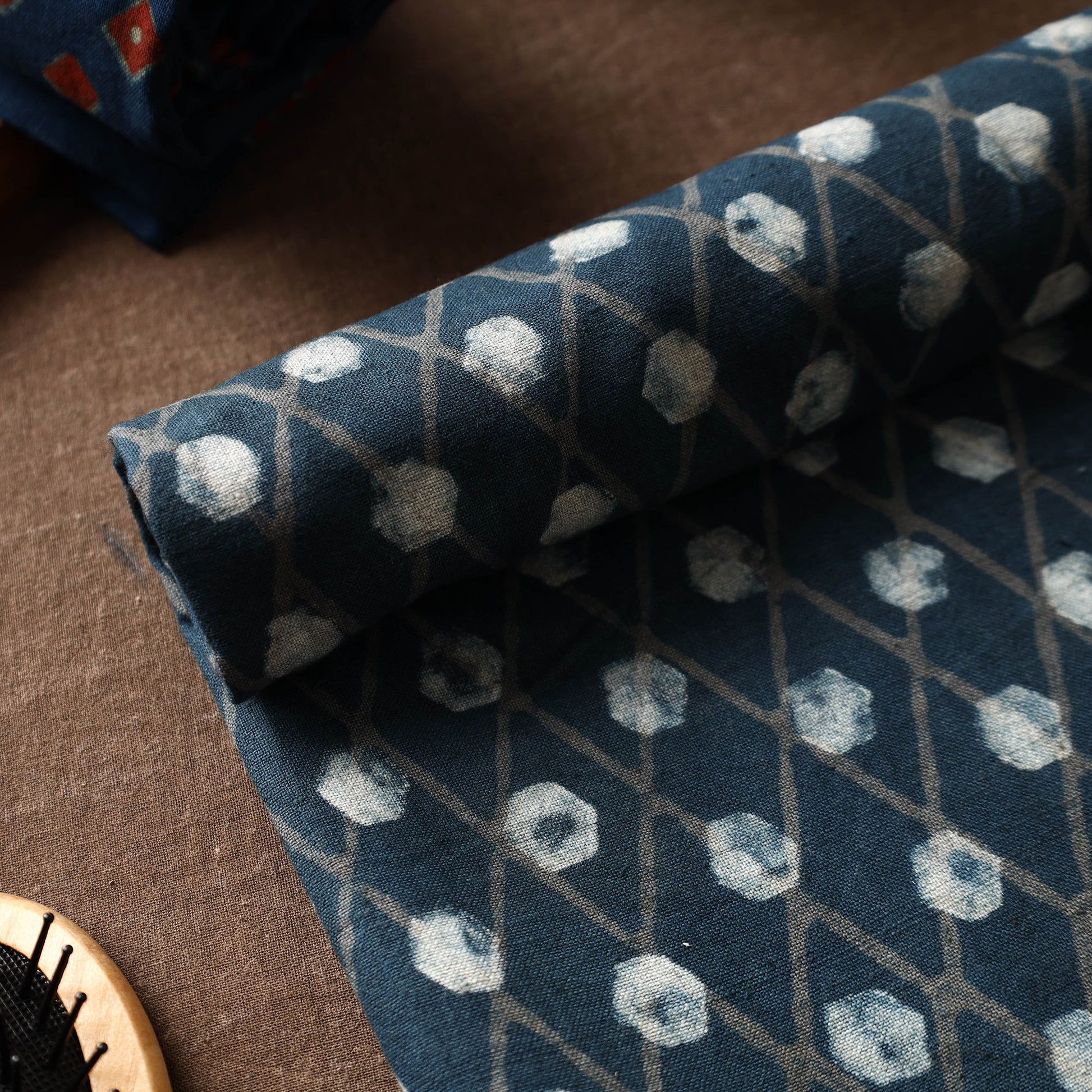 Blue - Akola Block Printed Pure Handloom Cotton Towel