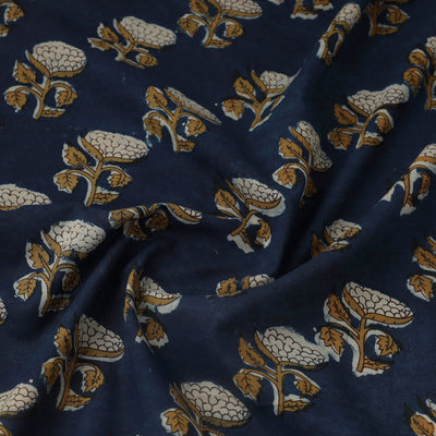 Blue - Block Print Cotton Jahota Fabric 40
