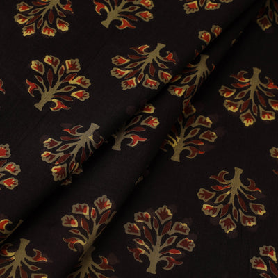 Brown - Block Print Cotton Jahota Fabric 41