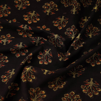 Brown - Block Print Cotton Jahota Fabric 41