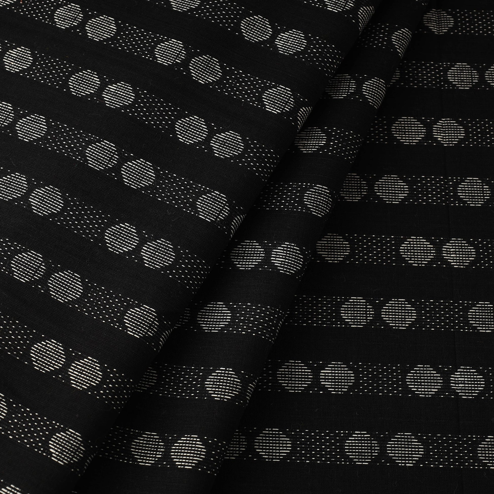 Black - Jacquard Prewashed Cotton Fabric