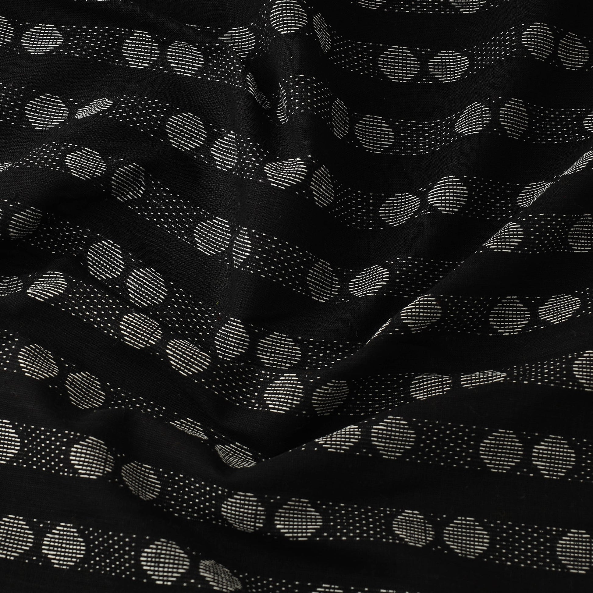 Black - Jacquard Prewashed Cotton Fabric