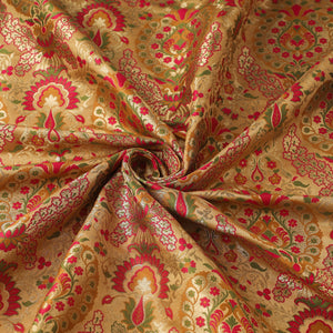 Beige - Kimkhab Silk Zari Banarasi Brocade Fabric 07