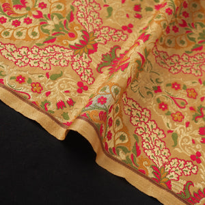 Beige - Kimkhab Silk Zari Banarasi Brocade Fabric 07