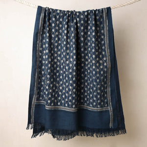 Blue - Akola Block Printed Pure Handloom Cotton Towel