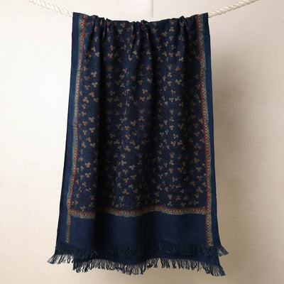 Blue - Akola Block Printed Pure Handloom Cotton Towel