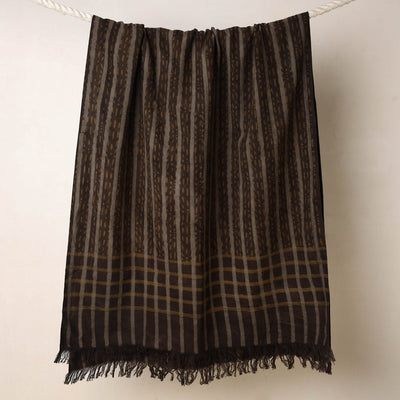 Brown - Akola Block Printed Pure Handloom Cotton Towel
