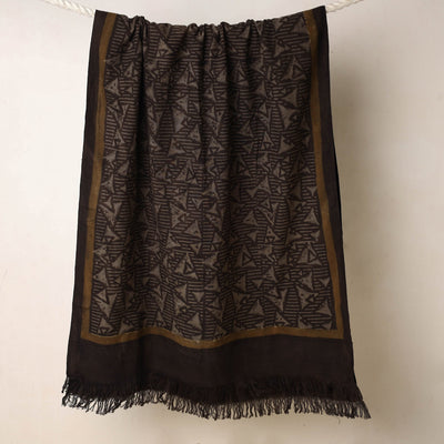 Brown - Akola Block Printed Pure Handloom Cotton Towel