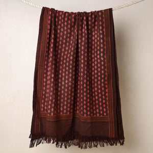 Brown - Akola Block Printed Pure Handloom Cotton Towel