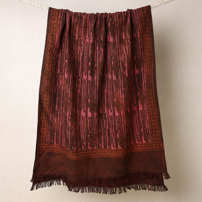 Brown - Akola Block Printed Pure Handloom Cotton Towel