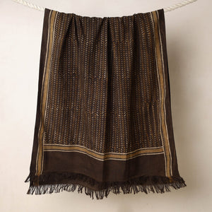 Brown - Akola Block Printed Pure Handloom Cotton Towel